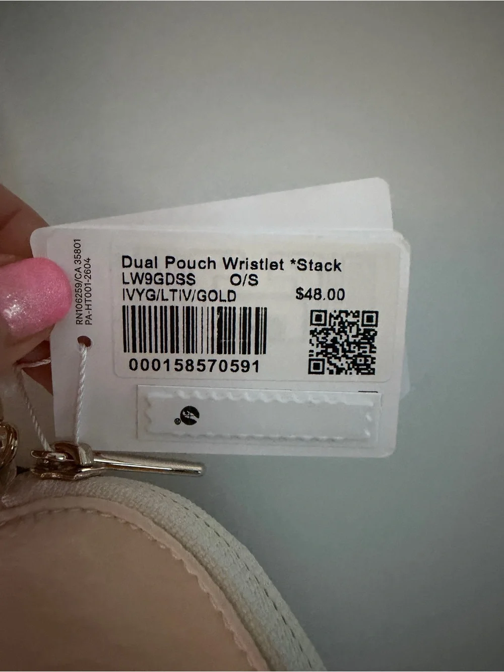 Lululemon Green & Cream Dual Wristlet Stack NWT - Picture 4 of 4